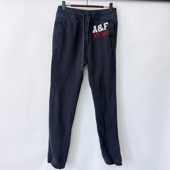 Abercrombie & Fitch Pants - Abercrombie & Fitch Jogger Pants Womens XS Navy Blue A&F NY Ski Embroidered